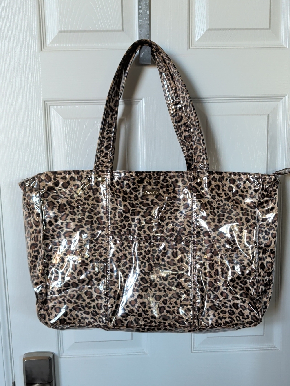 Leopard Print Clear Tote Bag - Women's Designer-Inspired Tote